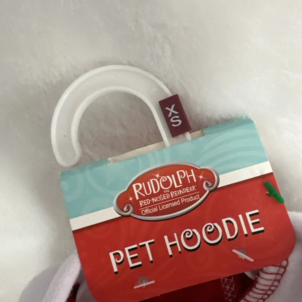 NEW Rudolph the Red-Nosed Reindeer Pet Dog‎ Hoodie Size XS 11-13